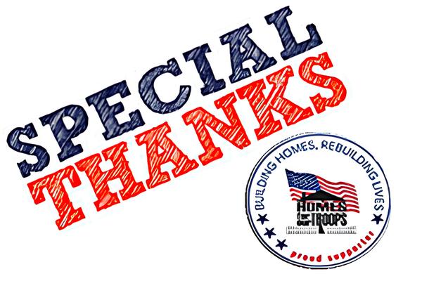 Um agradecimento especial aos nossos colaboradores da Home For Our Troops